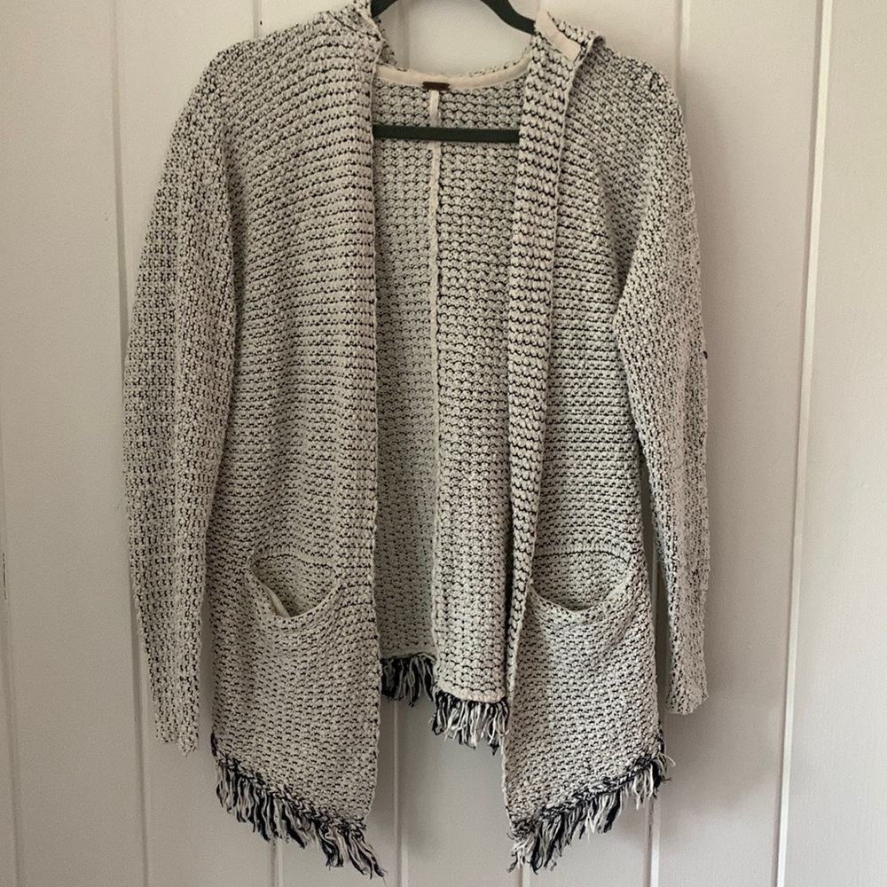 Free People Black & White Cardigan